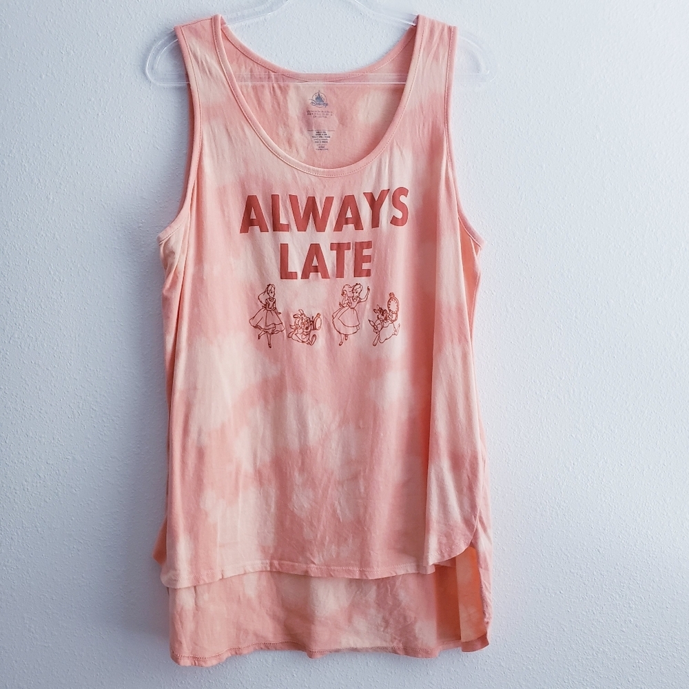 Disney Alice In Wonderland Always Late Bleach Dye Sleeveless Tank Top